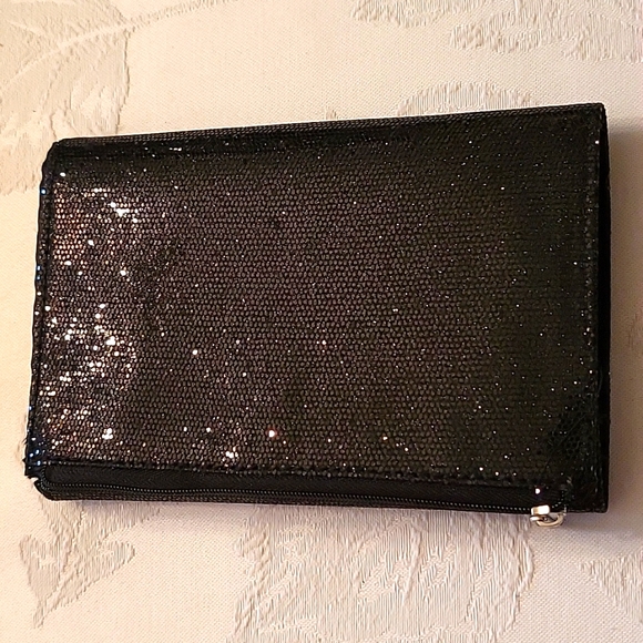 FLASH SALE! NEW Lord & Taylor 5-pc Makeup Brush Set, Black Sparkly Cosmetic Bag - Picture 5 of 9